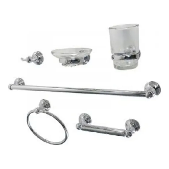 Juego Accesorios P/baño Cromado 6 Pzas. Aqua Nuova