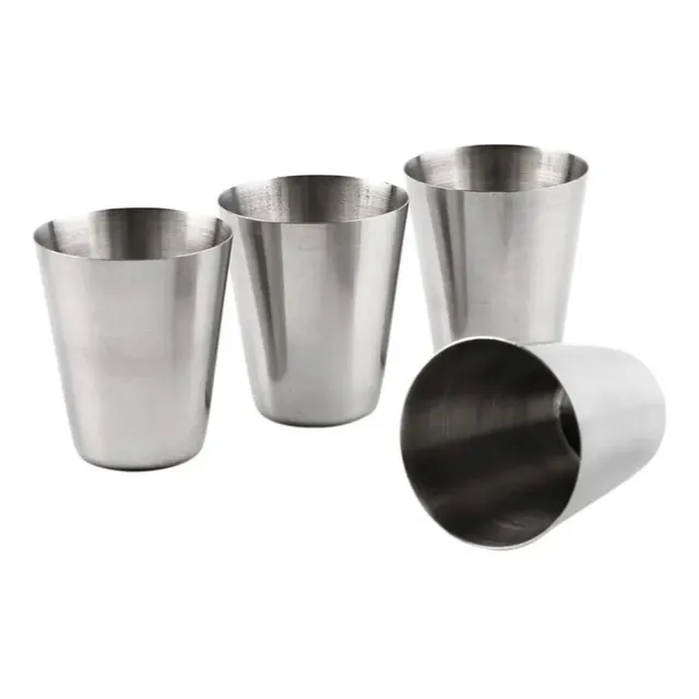 Set X 4 Copas Aguardientera Whiskera Acero Inoxidable