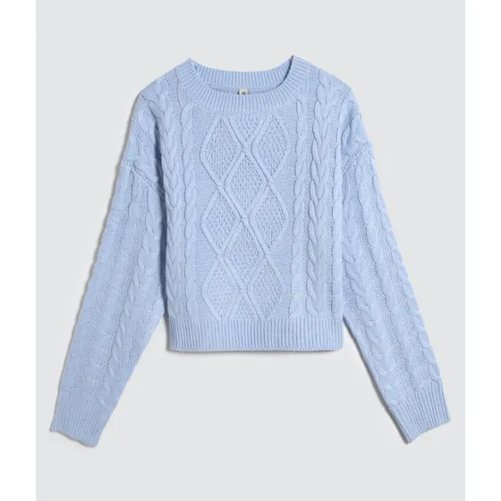 Saco Para Mujer Marca Ostu Color Celeste En Acrilica #4033