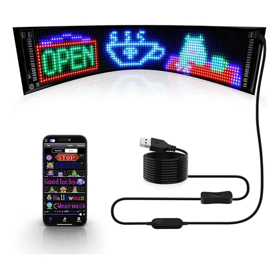 Letrero Led Programable Para Autobus Grande Flexible Patron