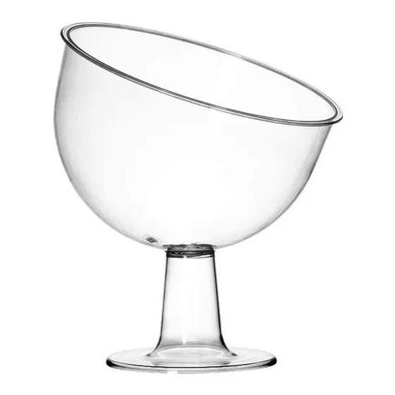 Tres Triangulos Taça Inclinada Doceira Boca Torta com Pedestal Grande 2400ml