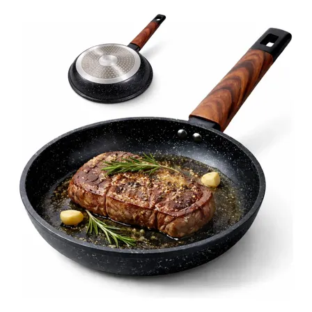 Frigideira Ceramica Antiaderente Fogão Cooktop Indução Gás Anti Aderente Não Gruda Cinza-escuro
