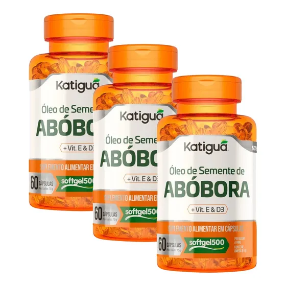Oleo Semente Abobora + Vit D+e 60caps Prost Inflamada Kit C3