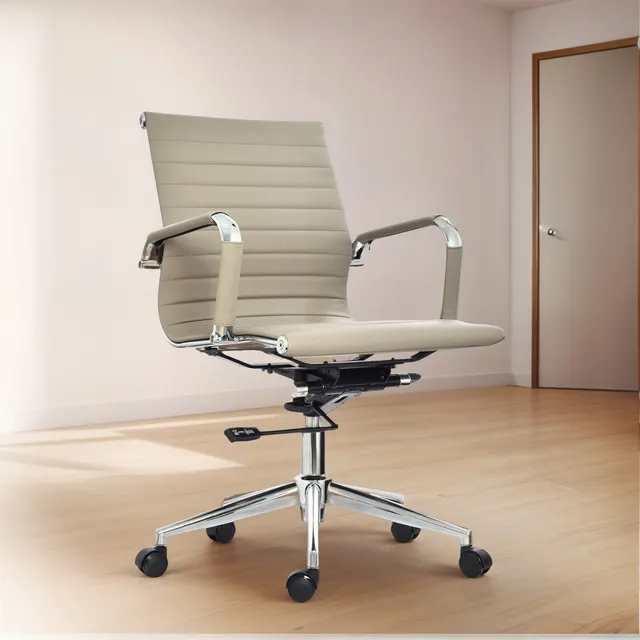 Silla De Oficina Ergonómica Gerente Boss Color Taupe Ofideas Material Del Tapizado Cuero