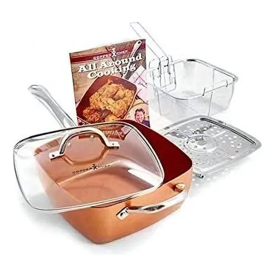 Sartén, cazuela, Copper Chef, 25 cm, con 5 piezas Home