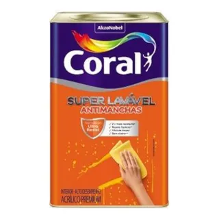 Tinta AcrĂlica Super LavĂĄvel 16 Litros Coral Palha Tinta AcrĂlica Super LavĂĄvel 16 Litros Coral Palha