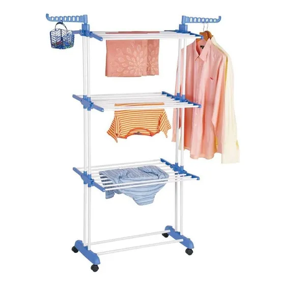 Tender De Ropa Vertical Tendedero 3 Niveles Ruedas Reforzado