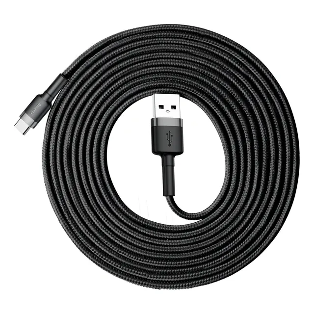 Cable usb tipo C Baseus negro/gris con entrada USB salida USB-C