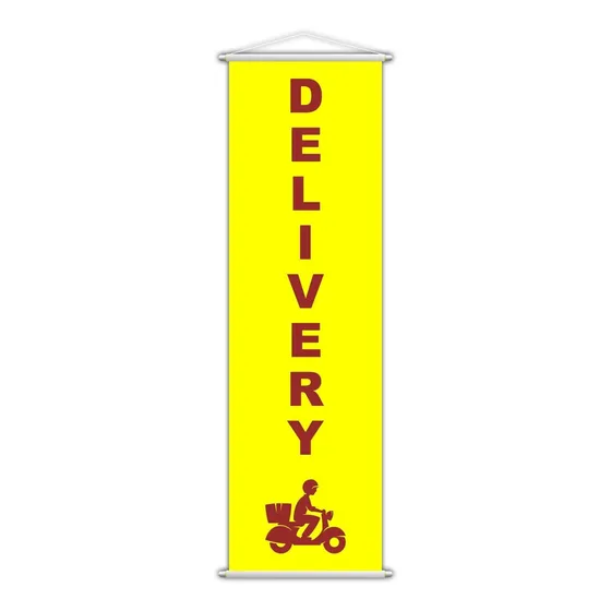 Banner Delivery  Cliente Amarelo Serviço 100x30cm