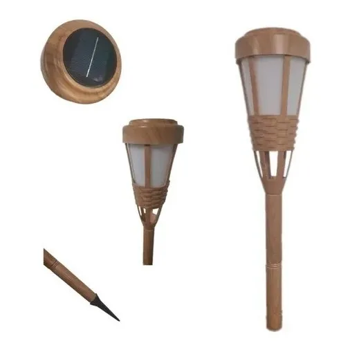 Lampara Solar Para Césped Tipo Bambú Imitación Antorcha