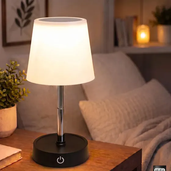 Abajur De Mesa Touch Luminária Led Preto Recarregável Luz Aconchegante Quarto Sala Decoração Leitura