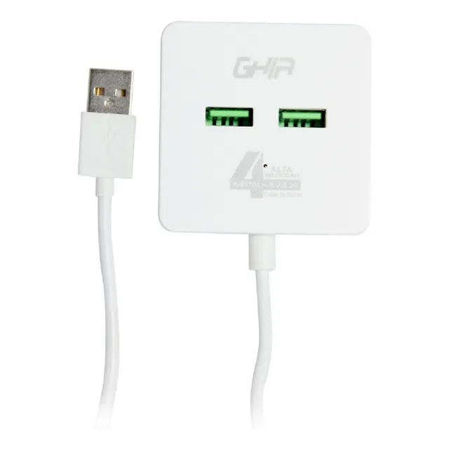 Cargador Ghia Usb De 4 Puertos Transfiere Datos Cable 1 m