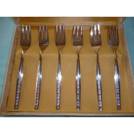 Juego Tenedores Postre Plata Aleman Auerhan Antiguo