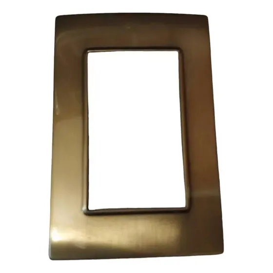 Tapa Metalica Teclastar Quadra Plata / Oro Antiguo Brillante
