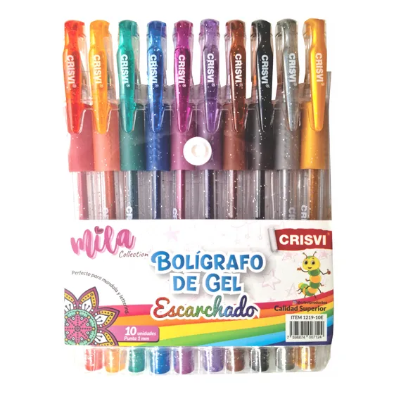 Bolígrafos Gel Escarchados Blíster De 10 Unid.