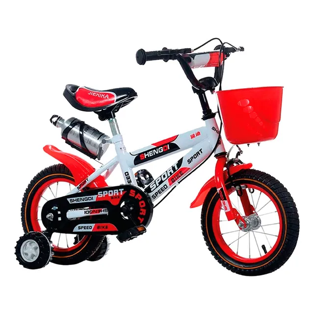 Bicicleta Rodado 14 Con Canasto Y Caramañola Niño Niña Lumax Color Rojo