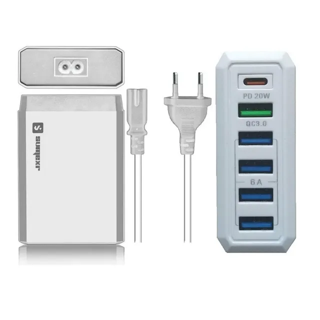 Estação Carregador Turbo De Celular 5 Saídas Usb + Pd Tipo C