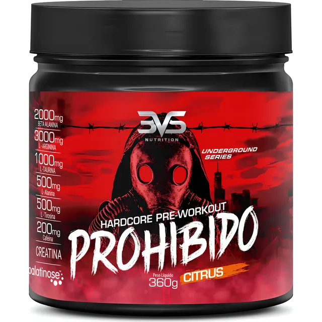 Prohibido antes del entrenamiento con creatina y beta alanina 360 g - Sabor: cítrico