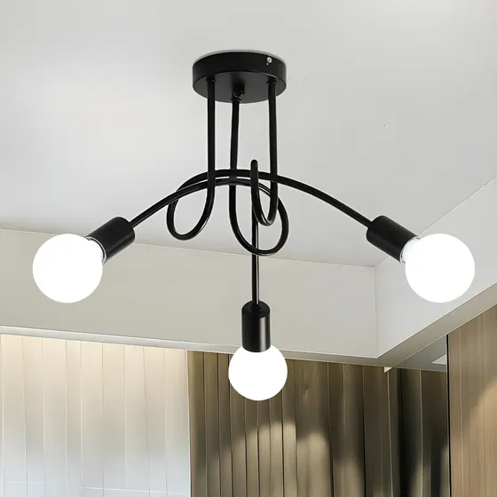 Luminária Lustre Teto Moderno Quarto Jantar Sala 3 Lâmpadas