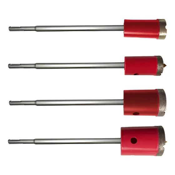 Kit 4 Serra Copo Diamantada 25mm 30mm 35mm 40mm + Haste Sds