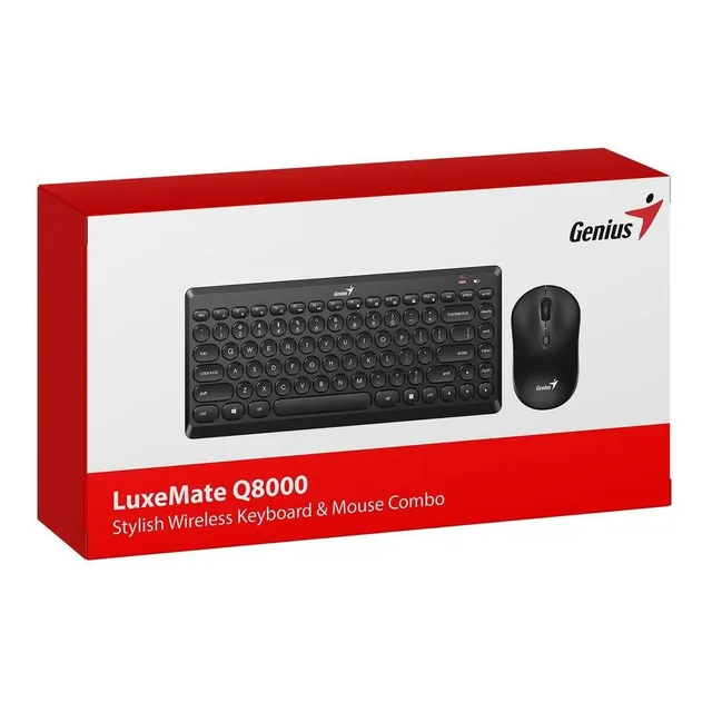 Teclado Genius+mouse Wireless Luxemate Q8000 Tkl Usb Black