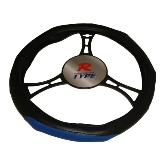 Forro De Volante Universal 38 Cm Negro/azul Negro/rojo