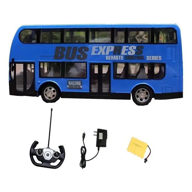 Auto Bus Radio Control Escala 1:20 Batería Recargable Rc Color Azul