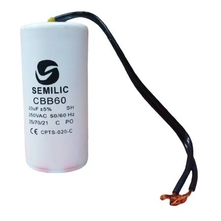 Capacitador Condensador 20uf 250v 35mmx70mm Cable Semilic