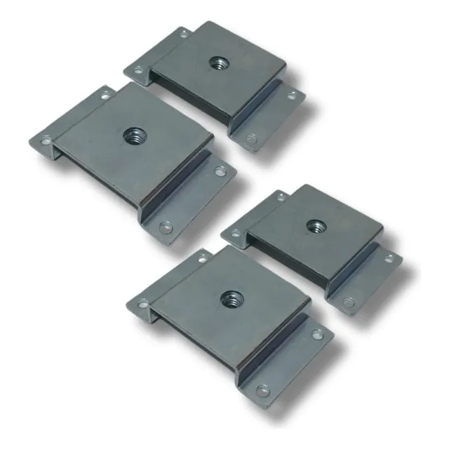 4 Chapinha Chapa Reta Fixação Base Metal Aço Pé Móveis