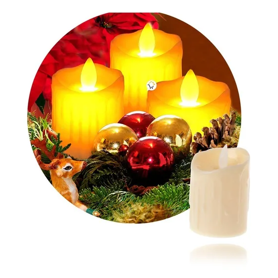 Vela Decoración Navidad Luz Led Parpadeante Y Movimiento