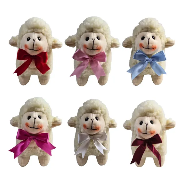 Ovelhas De Pelúcia Sherpa Com Laço Fofa Presente Decorativa