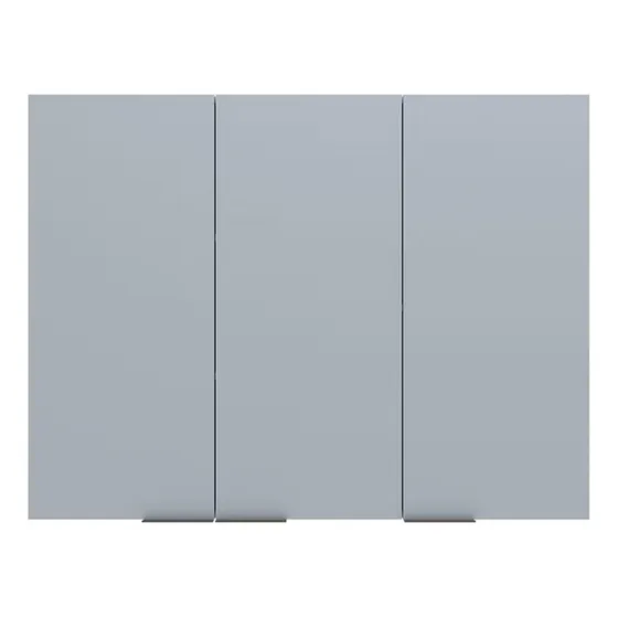 Armário Aéreo Bartira Cristal Mdp 15mm Com 3 Portas E 3 Prat Cor Freixo/azul Wood