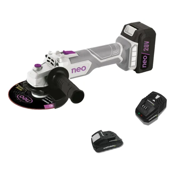 Amoladora A Bateria Neo + Cargador Y Bateria Color Gris