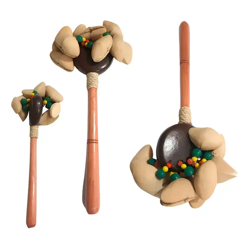 Wooden Maracas 2pcs Musical Instrument Rattles Shaker Hand
