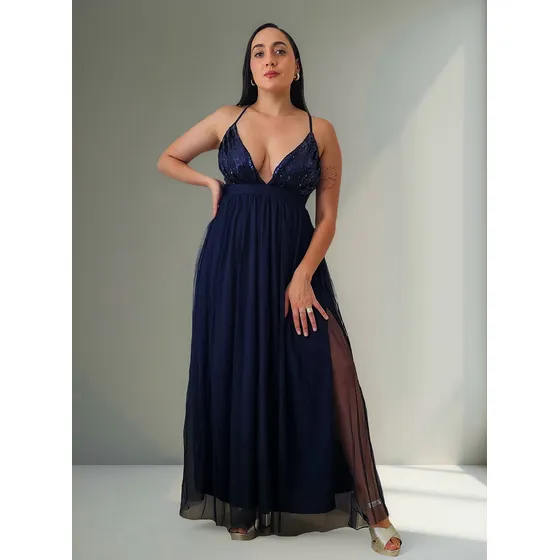 Vestido Largo De Fiesta Elegante Brilloso Entrega Inmediata