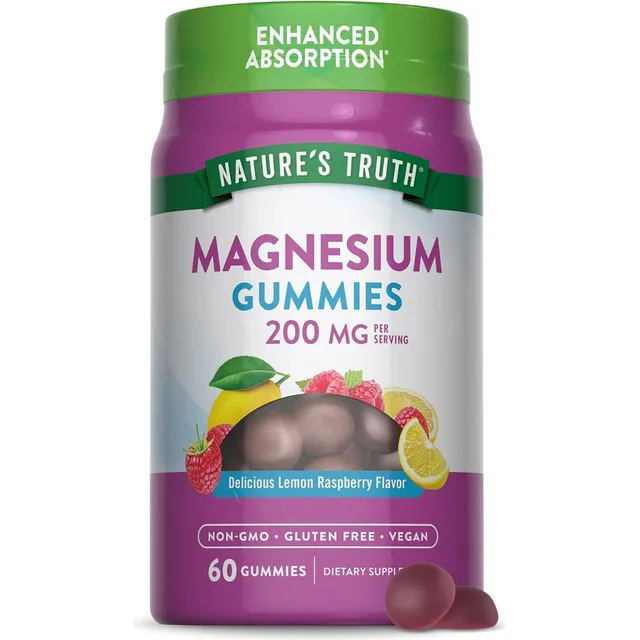 Magnesio 200 Mg Nature's Truth 60 Gomitas Limón