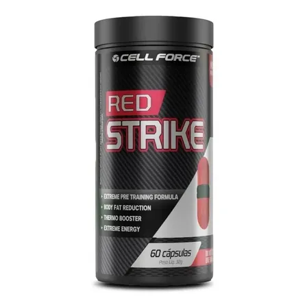 Cafeína Termogênico Pre Treino 60 Cápsulas Cell Force Red Strike Sem Sabor