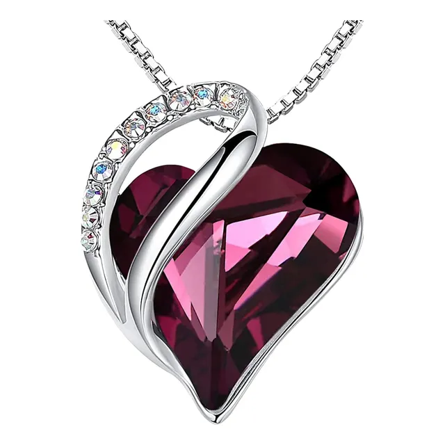 Cadena Con Dije De Corazón, Cristal Piedra Natal Enero-julio