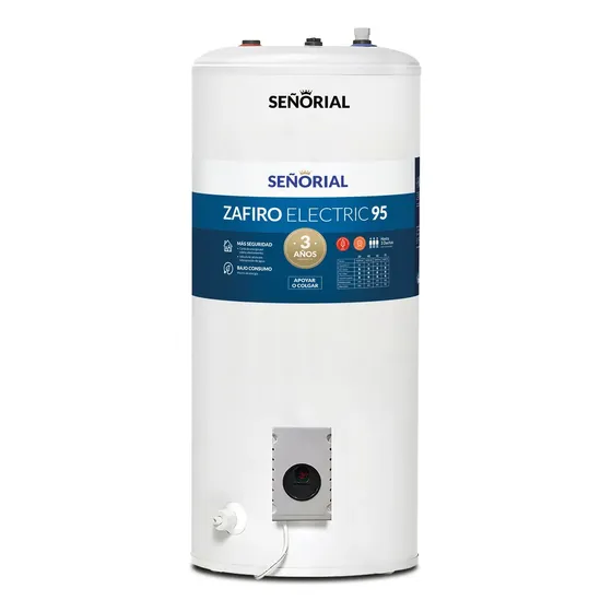 Termotanque Eléctrico Señorial Zafiro TESZP-95 80 Litros color blanco