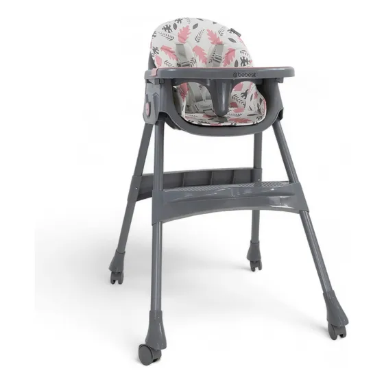 Silla De Comer Bebesit Steps Plegado Ultra Compacto Color Rosa Step