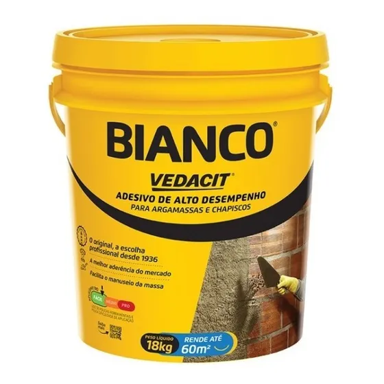 Bianco Adesivo Chapisco Pva Cola Gesso - Balde 18kg