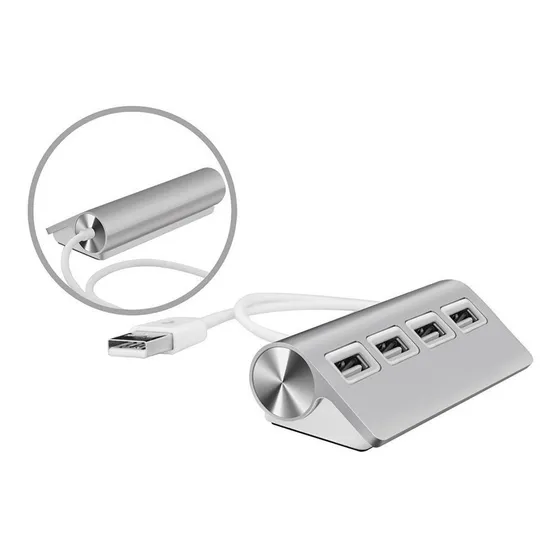 Hub Usb Everest Aluminio 4 Puertos Cable Blindado
