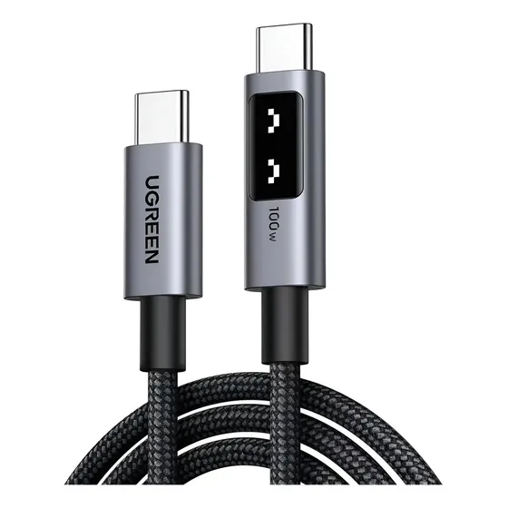 Cable USB-C tipo C Ugreen de 100 W, 5 a 3 m, para MacBook iPad Win, color negro | Cuotas sin interés