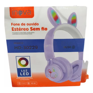 Fone Estero Sem Fio Orelha Coelhinho Inova Md-30229 Fone Estero Sem Fio Orelha Coelhinho Inova Md-30229