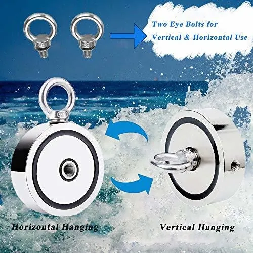 Flymmy Magnet Fishing Kit 960lbs With Rope Carabiner