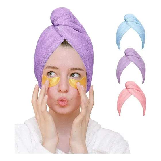 Toallas De Microfibra De Rápido Secado Para Cabello 3 Pzas