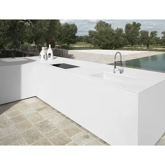 Eu Piedra Sinterizada Laminan Blanco Abs Brillante Italiana