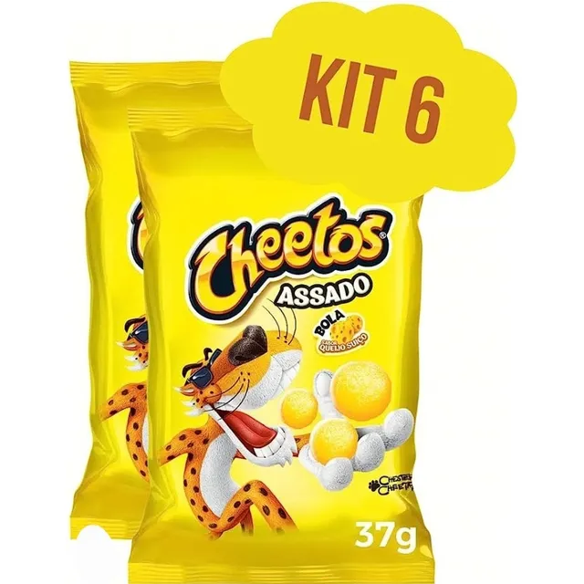 Cheetos Bola Queijo Suíço - Kit 6 Pacotes De 37g. Elma Chips