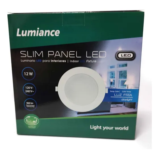 10 Pack Panel Led Redondo Slim 12w 120-277v 6000k Lumiance