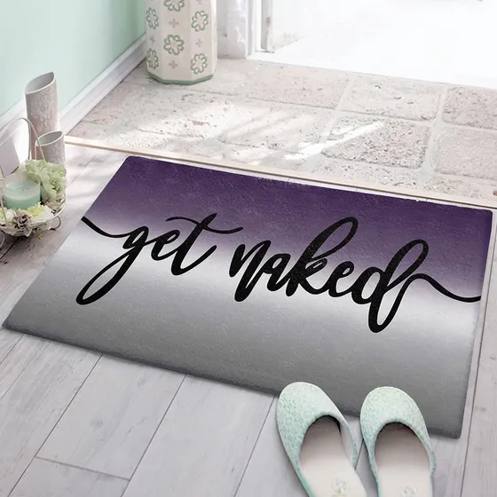 Prime-home Alfombra Baño Absorbente Agua Gris Purpura Patron